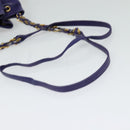 BALLY Shoulder Bag Leather Purple Gold Auth 126020-7