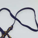 BALLY Shoulder Bag Leather Purple Gold Auth 126020-8