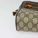 GUCCI GG Supreme Web Sherry Line Bag PVC Brown Gold 98 02 087 Auth 126023-10
