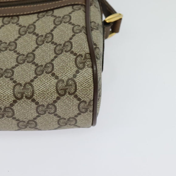 GUCCI GG Supreme Web Sherry Line Bag PVC Brown Gold 98 02 087 Auth 126023