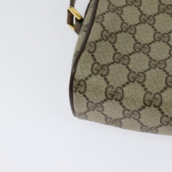 GUCCI GG Supreme Web Sherry Line Bag PVC Brown Gold 98 02 087 Auth 126023
