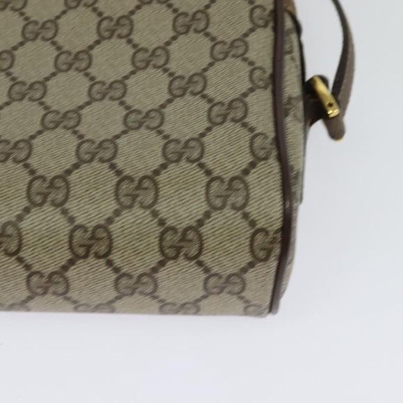 GUCCI GG Supreme Web Sherry Line Bag PVC Brown Gold 98 02 087 Auth 126023