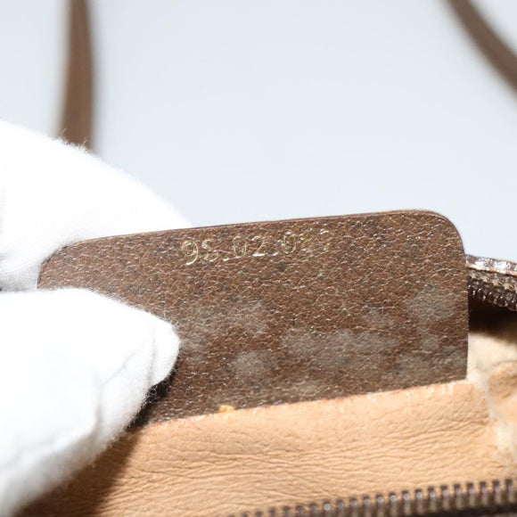 GUCCI GG Supreme Web Sherry Line Bag PVC Brown Gold 98 02 087 Auth 126023