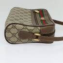 GUCCI GG Supreme Web Sherry Line Bag PVC Brown Gold 98 02 087 Auth 126023-5