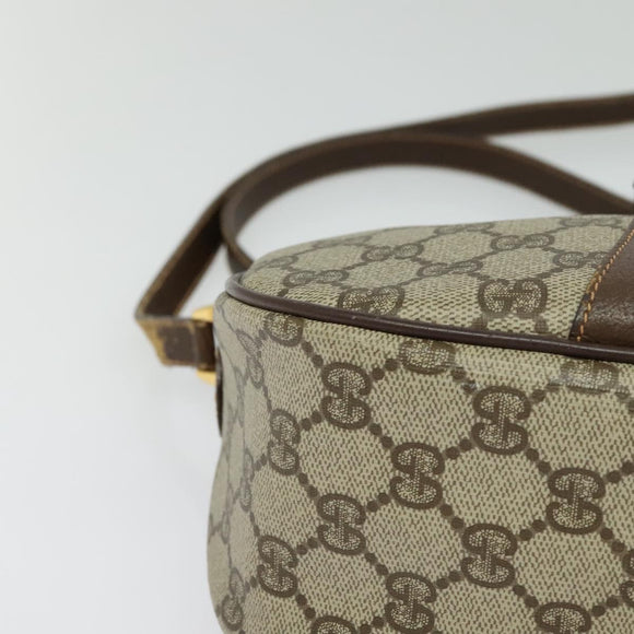 GUCCI GG Supreme Web Sherry Line Bag PVC Brown Gold 89 02 032 Auth 126024