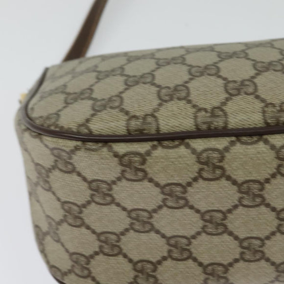 GUCCI GG Supreme Web Sherry Line Bag PVC Brown Gold 89 02 032 Auth 126024