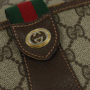 GUCCI GG Supreme Web Sherry Line Bag PVC Brown Gold 89 02 032 Auth 126024-14