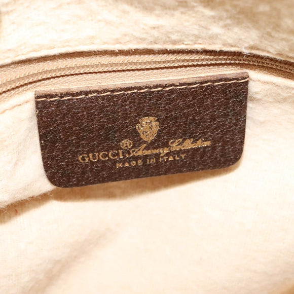 GUCCI GG Supreme Web Sherry Line Bag PVC Brown Gold 89 02 032 Auth 126024