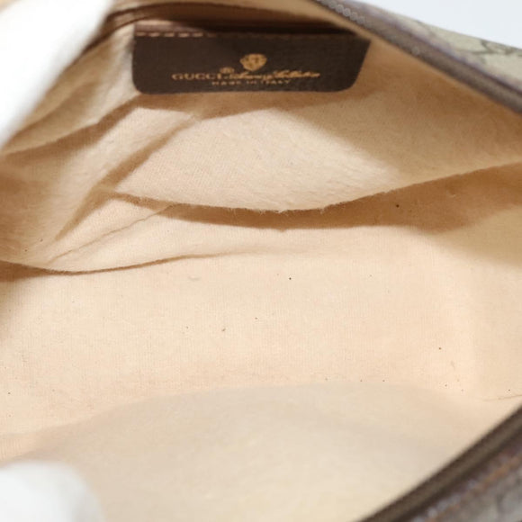 GUCCI GG Supreme Web Sherry Line Bag PVC Brown Gold 89 02 032 Auth 126024