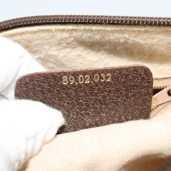 GUCCI GG Supreme Web Sherry Line Bag PVC Brown Gold 89 02 032 Auth 126024