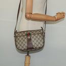 GUCCI GG Supreme Web Sherry Line Bag PVC Brown Gold 89 02 032 Auth 126024-22