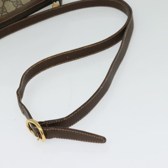 GUCCI GG Supreme Web Sherry Line Bag PVC Brown Gold 89 02 032 Auth 126024