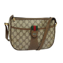 GUCCI GG Supreme Web Sherry Line Bag PVC Brown Gold 89 02 032 Auth 126025-1