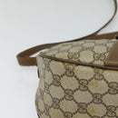 GUCCI GG Supreme Web Sherry Line Bag PVC Brown Gold 89 02 032 Auth 126025-10