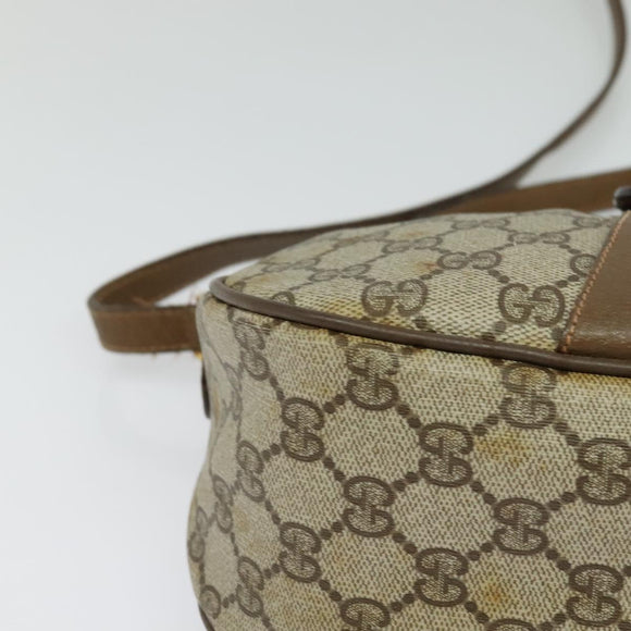 GUCCI GG Supreme Web Sherry Line Bag PVC Brown Gold 89 02 032 Auth 126025