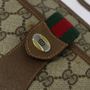 GUCCI GG Supreme Web Sherry Line Bag PVC Brown Gold 89 02 032 Auth 126025-14