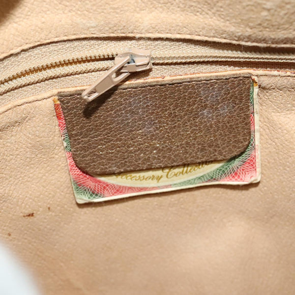 GUCCI GG Supreme Web Sherry Line Bag PVC Brown Gold 89 02 032 Auth 126025