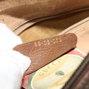 GUCCI GG Supreme Web Sherry Line Bag PVC Brown Gold 89 02 032 Auth 126025-21