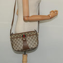 GUCCI GG Supreme Web Sherry Line Bag PVC Brown Gold 89 02 032 Auth 126025-22