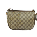 GUCCI GG Supreme Web Sherry Line Bag PVC Brown Gold 89 02 032 Auth 126025-3