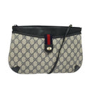 GUCCI GG Supreme Sherry Line Shoulder Bag PVC Navy Gold 904 02 026 Auth 126026-1