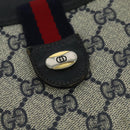 GUCCI GG Supreme Sherry Line Shoulder Bag PVC Navy Gold 904 02 026 Auth 126026-17