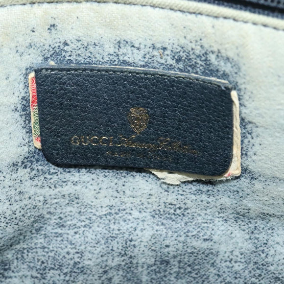 GUCCI GG Supreme Sherry Line Shoulder Bag PVC Navy Gold 904 02 026 Auth 126026