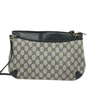 GUCCI GG Supreme Sherry Line Shoulder Bag PVC Navy Gold 904 02 026 Auth 126026-2