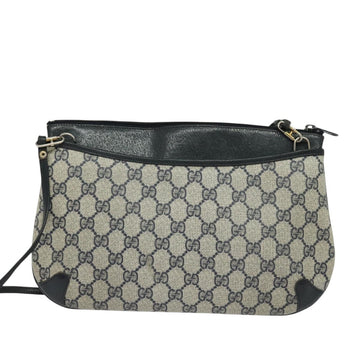 GUCCI GG Supreme Sherry Line Shoulder Bag PVC Navy Gold 904 02 026 Auth 126026 - 0