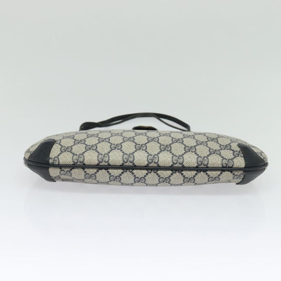 GUCCI GG Supreme Sherry Line Shoulder Bag PVC Navy Gold 904 02 026 Auth 126026