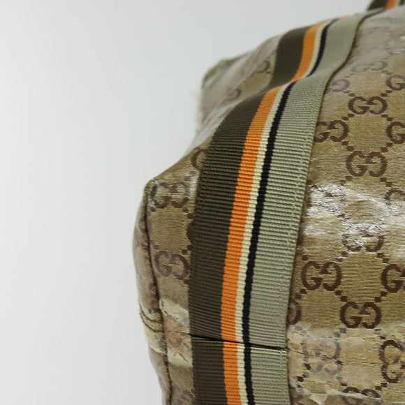 GUCCI GG crystal Tote Bag Coated Canvas Beige Brown 189669 Auth 126027