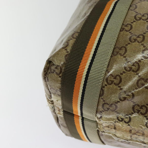 GUCCI GG crystal Tote Bag Coated Canvas Beige Brown 189669 Auth 126027