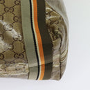 GUCCI GG crystal Tote Bag Coated Canvas Beige Brown 189669 Auth 126027-16