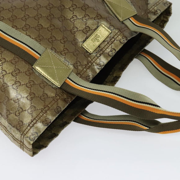 GUCCI GG crystal Tote Bag Coated Canvas Beige Brown 189669 Auth 126027