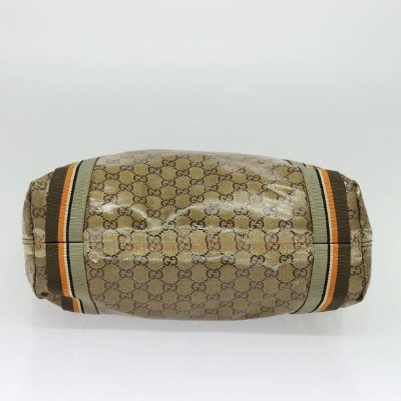 GUCCI GG crystal Tote Bag Coated Canvas Beige Brown 189669 Auth 126027