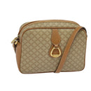 CELINE Macadam Canvas Shoulder Bag PVC Beige Gold Auth 126031-1