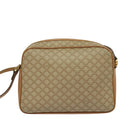 CELINE Macadam Canvas Shoulder Bag PVC Beige Gold Auth 126031-3