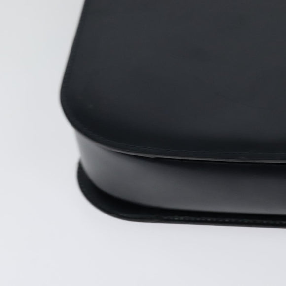 CELINE Circle Shoulder Bag Leather Navy Gold Auth 126033