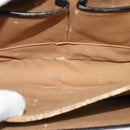 CELINE Circle Shoulder Bag Leather Navy Gold Auth 126033-17