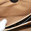 CELINE Circle Shoulder Bag Leather Navy Gold Auth 126033-22