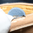 CELINE Circle Shoulder Bag Leather Navy Gold Auth 126033-23