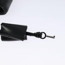 CELINE Chain Hand Bag Leather 2way Black Silver Auth 126034-9