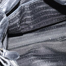 CELINE Chain Hand Bag Leather 2way Black Silver Auth 126034-10