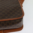 CELINE Macadam Canvas Shoulder Bag PVC Leather Brown Gold Auth 126035-17