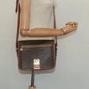 CELINE Macadam Canvas Shoulder Bag PVC Leather Brown Gold Auth 126035-22