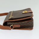 CELINE Macadam Canvas Shoulder Bag PVC Leather Brown Gold Auth 126035-3