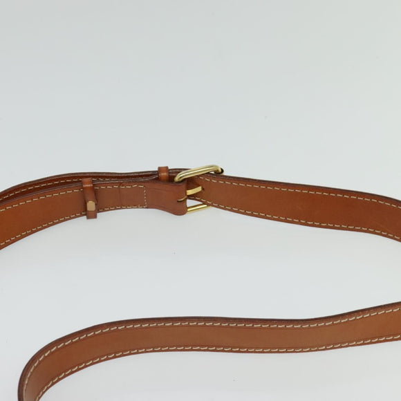 CELINE Macadam Canvas Shoulder Bag PVC Leather Brown Gold Auth 126035