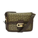 CELINE C Sulky Shoulder Bag Coated Canvas Beige Brown gold Auth 126042-1