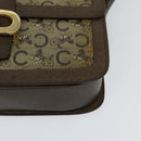 CELINE C Sulky Shoulder Bag Coated Canvas Beige Brown gold Auth 126042-14