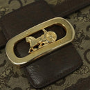 CELINE C Sulky Shoulder Bag Coated Canvas Beige Brown gold Auth 126042-17